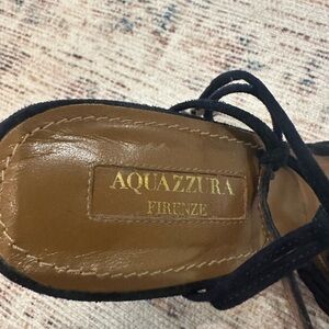 Authentic used Aquazzura wide heel sandals in sizes 36.5